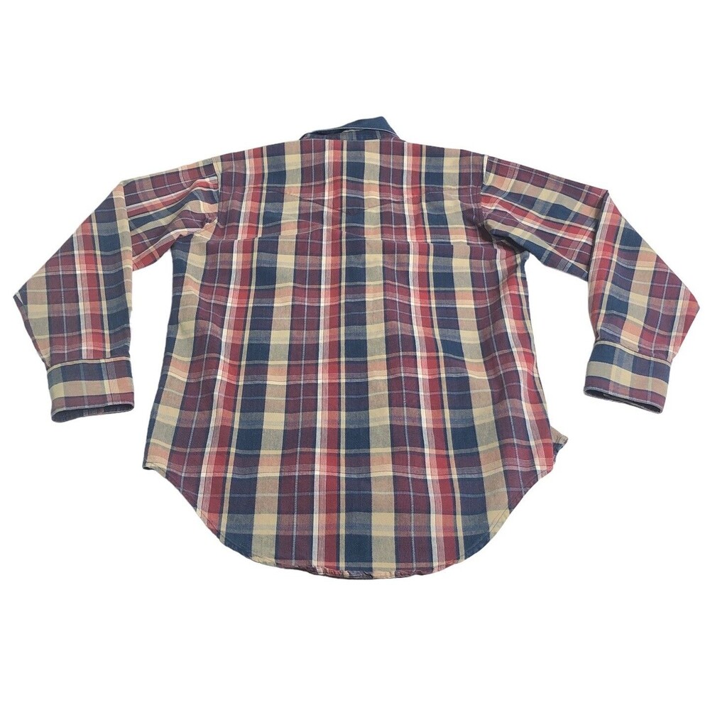 Vintage 90s Wrangler Pearl Snap Shirt Mens XL Plaid Cotton Western Cowboy‎ Rodeo - Picture 3 of 15